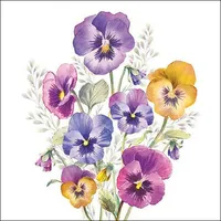 Ambiente Home 20 Servietten Blumen Stiefmütterchen in prächtigen Farben