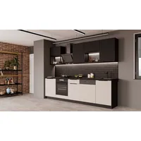 Küchen-Preisbombe Küchenzeile ARONA + SIENA BASIC LOFT 280 cm Schwarz