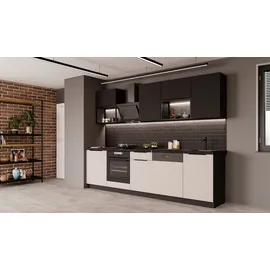 Küchen-Preisbombe Küchenzeile ARONA + SIENA BASIC LOFT 280 cm Schwarz