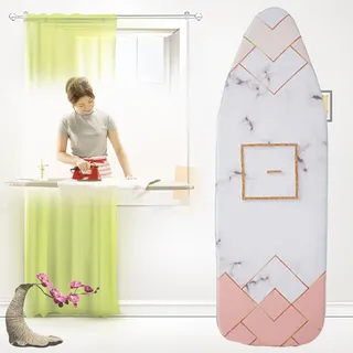 Bügelbrettbezüge 140 X 50 cm, Beständig Gegen Verbrennungen Und Flecken Bügelbrettbezug, Kordelzug (Color : Marble 3, Size : 140cmx50cm)