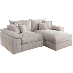 riess-ambiente Design Ecksofa ATMOSPHERE XL 245cm champagner beige Chenille Federkern 3-Sitzer