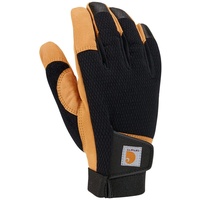 Carhartt Herren Kunstleder, hohe Fingerfertigkeit, berührungsempfindlich, sichere Manschette Handschuhe für kaltes Wetter, Schwarze Gerste, Large