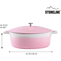 STONELINE Rosa Cocotte Bräter 32 x 25 cm