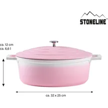 STONELINE Rosa Cocotte Bräter 32 x 25 cm