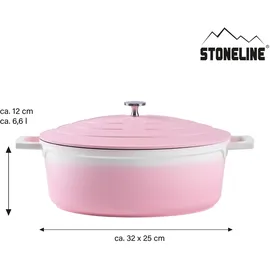 STONELINE Rosa Cocotte Bräter 32 x 25 cm