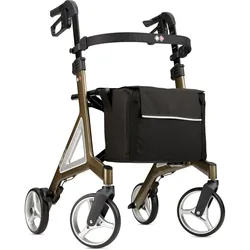 Rollator BISCHOFF & BISCHOFF "Alevo Alu Rollator", grau (platinfarben), Rollatoren, faltbar - für drinnen und draußen, mit stabilem Sitz, Sitzhöhe 58,5 cm