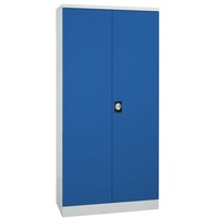 Stahlschrank blau mit Flügeltüren blau, Gürkan, 92x195x42 cm