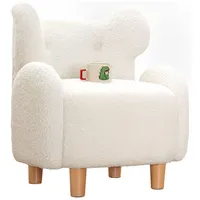 Kindersessel TOBI weiß - Weiß/Braun