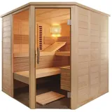 SENTIOTEC Alaska Corner Infra+ Massivsauna Saunakabine Inkl. 2 Vollspektrumstrahler