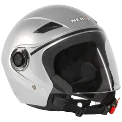 Motorradhelm NERVE "NH1014" Gr. XL, silber (silberfarben), Helme, XL Kopfumfang: 61cm - 62cm