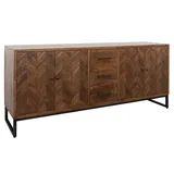 Massivmoebel24 Sideboard Mango 183x46x86 braun lackiert STILMÖBEL #106