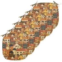 ABAKUHAUS Stuhlkissen Stadt Panorama 40 x 40 cm Beige