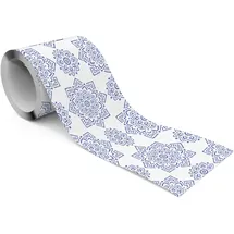 Muralo Tapetenbordüre Ornamente 10 cm 300 g Blau/Weiß 10x300