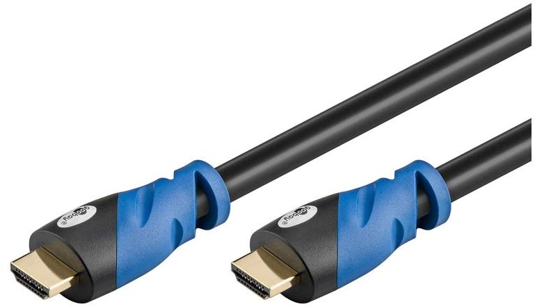Goobay 72319 Premium HDMI High Speed Kabel mit Ethernet 4K, Ultra-/Full-HD, 3D, vergoldete Stecker 3 m schwarz