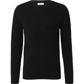 s.Oliver Strukturierter Baumwoll-Pullover Schwarz 3XL