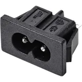 TRU Components TC-10088404 Kaltgeräte-Steckverbinder C8 Stecker, Einbau vertikal 2.5 A Schwarz 1 St.