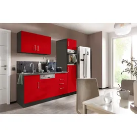 kochstation Küchenzeile KS-Paris 230 cm rot