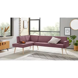 exxpo - sofa fashion Lungo 158 x 84 x 239 cm Veloursstoff langer Schenkel rechts lila