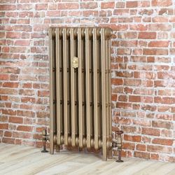 Gussheizkörper Höhe 86cm Breite auswählbar in Vintage Gold-Optik – Mercury