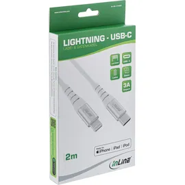 InLine InLine® USB-C Lightning Kabel, für iPad, iPhone, iPod, silber/Alu, 1m