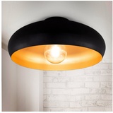 B.K.Licht Deckenleuchte, 1 flammig-flammig, LED Deckenlampe Retro schwarz-gold Wohnzimmer Flur Schlafzimmer E27