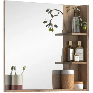 inn.furn Spiegel Eiche Badspiegel mit Regal 79 x 73 cm - Naturbelassen