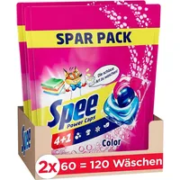 Spee Power Caps Color 4 + 1 (120 Waschladungen), Colorwaschmittel für Buntwäsche & Dunkles, vordosiertes Waschmittel vereint Reinheit, Strahlkraft, Frische & Nachhaltigkeit