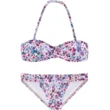 S.Oliver Bandeau-Bikini S.OLIVER "Scatter Kids" Gr. 170/176, N-Gr, lila (lila-bedruckt) Kinder Bikini-Sets mit sommerlichem Blumendruck