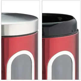 Relaxdays Vorratsdose rund rot 17 x 11 x 11 cm 1,4 l