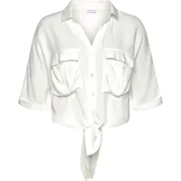 LASCANA Kurzarmbluse Damen creme Gr.40