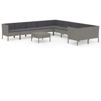 vidaXL Garten-Lounge-Set 11-tlg. grau