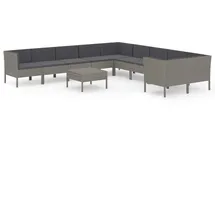 vidaXL Garten-Lounge-Set 11-tlg. grau