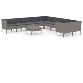 vidaXL Garten-Lounge-Set 11-tlg. grau