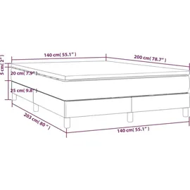 vidaXL Boxspringbett 140 x 200 cm Rosa