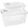Centi 2er Set Aufbewahrungsbox mit Deckel Groß, 60L, 61cm x 45cm x 30cm