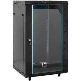vidaXL 18U Netzwerkschrank 19" IP20 Schwarz 60x60x100 cm,