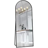 Standspiegel, Schwarz, Glas, 53x162x162 cm, Spiegel, Standspiegel