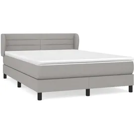 vidaXL Boxspringbett mit Matratze Hellgrau 140x200 cm Stoff