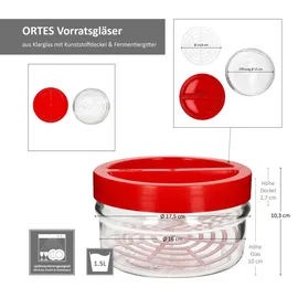 Mambocat ORTES Vorratsglas 1,5 L 6 St.