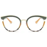 AOOLIA Runden Lesebrille Damen, TR90 Klare Sicht Männer Frauen Lesebrille Lesehilfe, Blaulichtbrille Sehhilfe Lesebrillen (Gelb, 2.5, x)