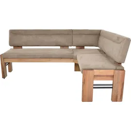 K+W Komfort & Wohnen "Floyd", beige (sand 35, balkeneiche natur), H:90cm T:63cm, 520: Microfaser, 100% Polyester; 760: Microfaser, 100% Polyester, Sitzbänke, Eckbank, Stauraumbank, langer Schenkel rechts oder links in 2 Qualitäten