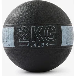 Medizinball 2 kg Gummi - schwarz/grau SCHWARZ|grau 2kg