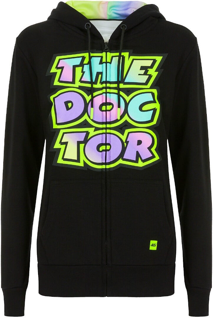 VR46 The Doctor Dames Hoodie, zwart-veelkleurig, M Voorvrouw