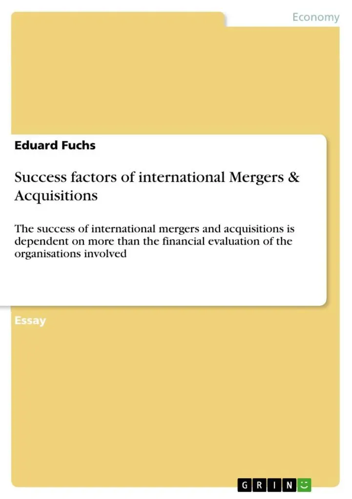 Success factors of international Mergers & Acquisitions: eBook von Eduard Fuchs