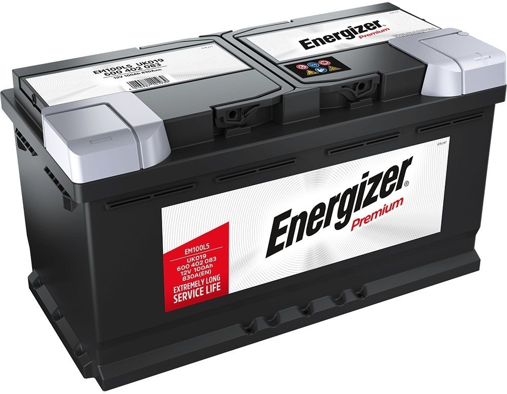 Energizer Premium 600402083I172 Autobatterien, EM100-L5, 12 V 100 Ah 830 A