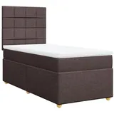 vidaXL Boxspringbett mit Matratze Dunkelbraun 100x200 cm Stoff