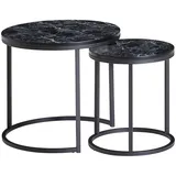 KADIMA DESIGN Beistelltisch Schwarz Marmor 50 x 45 x 50 cm