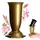 Kadax Grabvase, Vase aus Kunststoff, Blumenvase, Kunststoff-Vase für Blumen, wetterfeste Friedhofsvase, frostsicher Steckvase für Grab, witterungsbeständiger Grabschmuck (15cm, Gold)