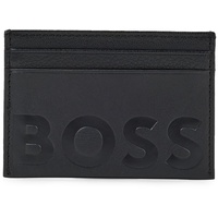HUGO BOSS BOSS Big BB S Card Kartenetui aus genarbtem Leder mit Logo-Prägung Schwarz Stck