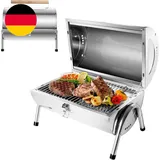 Edelstahl Klappgrill Holzkohlegrill, BBQ Grill Doppel Grillfläche 34X21.5 Cm, Ti